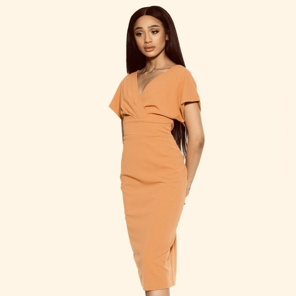 Alexia Admor Vibrant Pink Midi Dress